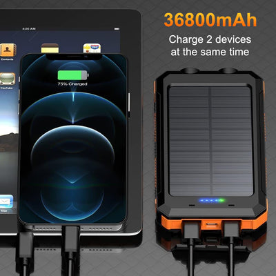 Solar-Charger-Power-Bank - 36800mAh Portable Charger